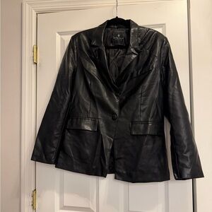 Women's faux leather blazer